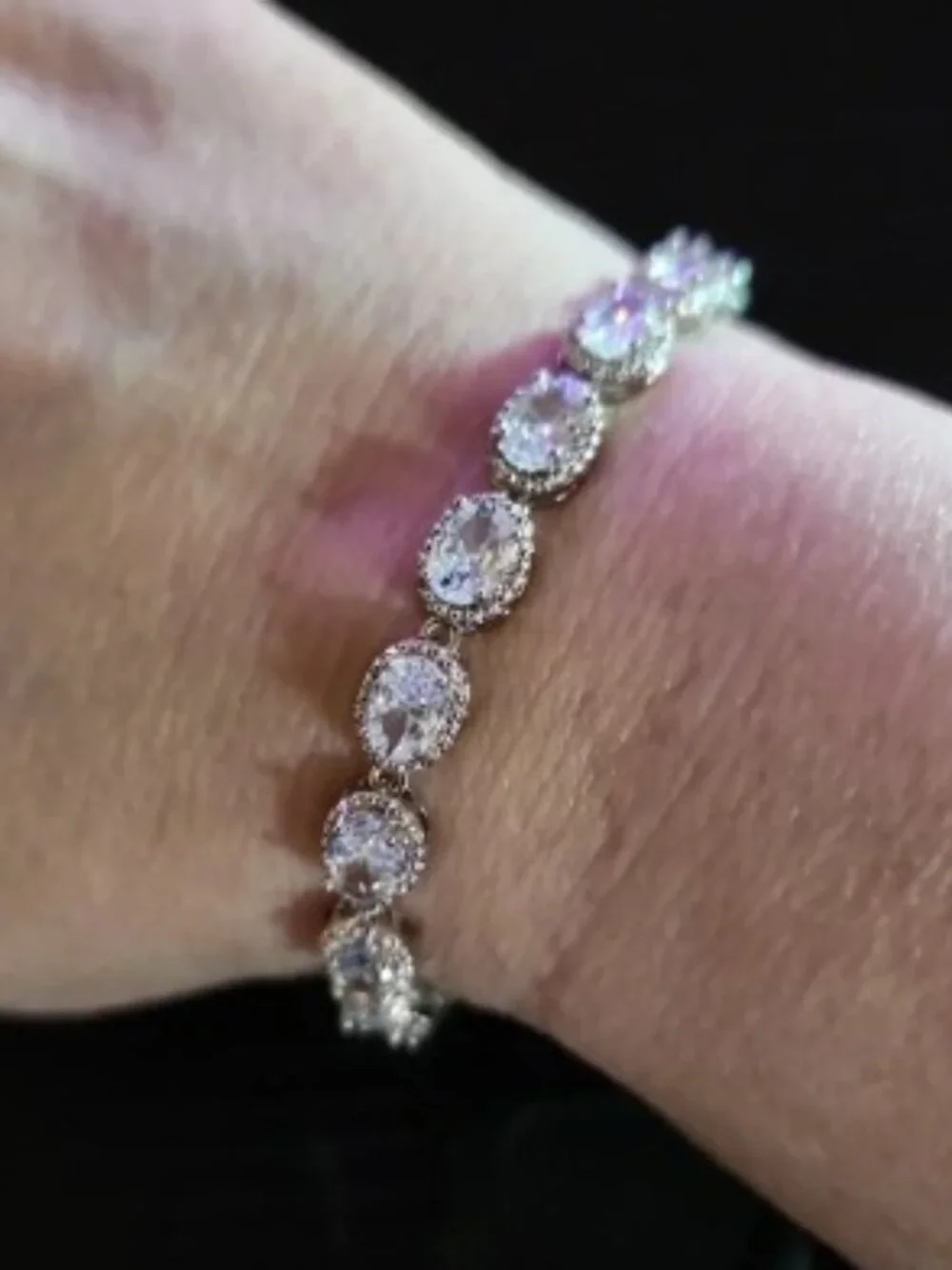 Silver Crystal Tennis Bracelet - Elegant Women’s Jewelry